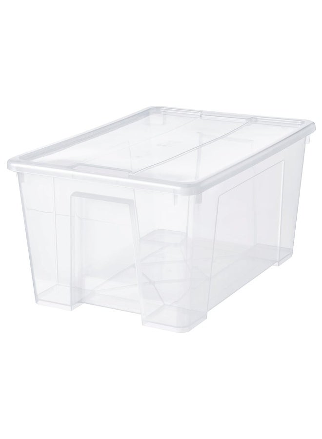 صندوق مع غطاء، شفاف، 57×39×28 سم / 45 لتر - Image 1